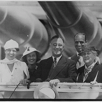 FDR, ER,SDR and Mr/Mrs. James Roosevelt in NYC, May 31, 1934.