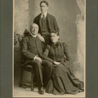 James Roosevelt, Sara Delano Roosevelt, and FDR, late 1890s.