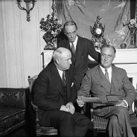 FDR, Louis Howe, James Farley, and congratulatory telegrams, Nov. 9, 1932.