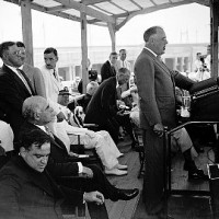 FDR speaking at Triborough Bridge ceremonies on Randall's Island, July 11, 1936.