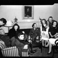 Drawing Rooms - Students and soldiers canteen evening , 1944.